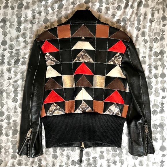 Coach 1941 shearling leather patchwork bomber jacket - Picture 6 of 10